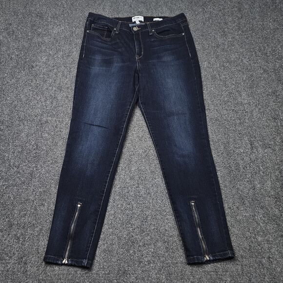 William Rast Jeans Juniors Size 31 (Fits 33x27) Perfect Ankle Skinny Denim Zips - Picture 1 of 8